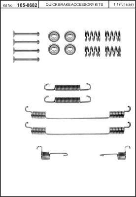 Rear brake pad fitting kit Fiat Marea: 1050682 Quick brake Brake pad fitting kit