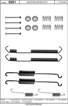 Brake pad fitting kit Quick brake 105-0691