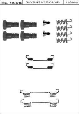 Quick brake 105-0716 Repair kit for parking brake pads 1050716