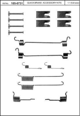 Brake pad fitting kit Quick brake 105-0731