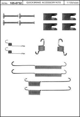Brake pad fitting kit Quick brake 105-0732