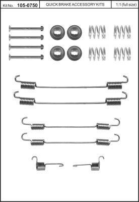 Brake pad fitting kit Quick brake 105-0750