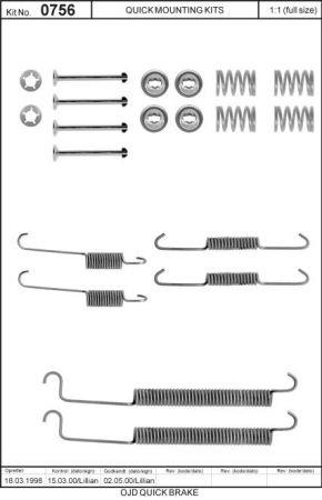 Brake pad fitting kit Quick brake 105-0756