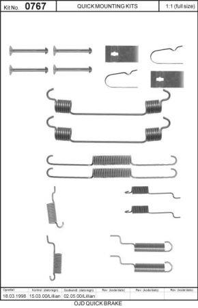 Brake pad fitting kit Quick brake 105-0767