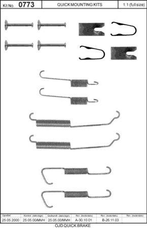 Brake pad fitting kit Quick brake 105-0773