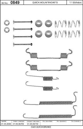 Brake pad fitting kit Quick brake 105-0849