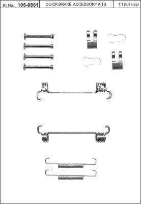 Repair kit for parking brake pads Quick brake 105-0851