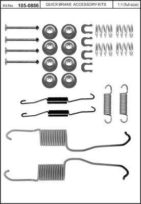 Brake pad fitting kit Quick brake 105-0886