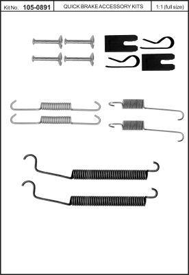 Brake pad fitting kit Quick brake 105-0891