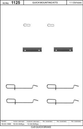 Brake pad spring Quick brake 109-1125