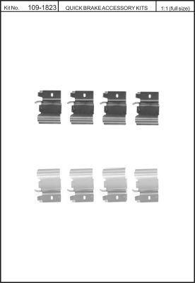 Rear brake pad fitting kit Cadillac: 1091823 Quick brake Brake pad fitting kit