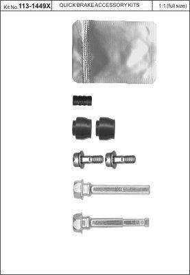 Quick brake 113-1449X Brake caliper guide pin repair kit 1131449X 1131449X Quick brake Brake caliper guide pin repair kit