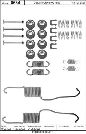 Brake pad fitting kit Quick brake 105-0684