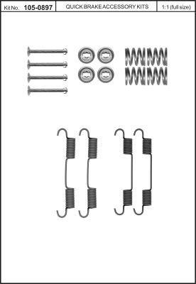Quick brake 105-0897 Repair kit for parking brake pads 1050897