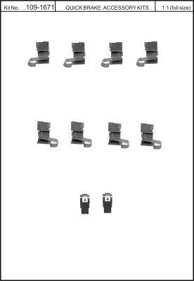 Brake pad fitting kit Quick brake 109-1671