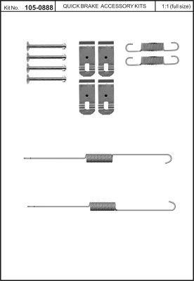 Brake pad fitting kit Quick brake 105-0888