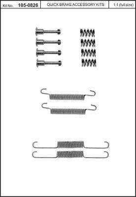 Rear brake pad fitting kit Jaguar: 1050826 Quick brake Repair kit for parking brake pads