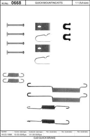 Brake pad fitting kit Quick brake 105-0668