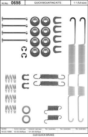 Brake pad fitting kit Quick brake 105-0698