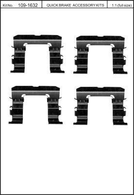 Rear brake pad fitting kit Nissan Pickup: 1091632 Quick brake Brake pad spring