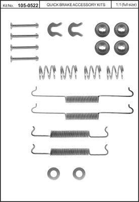 Brake pad fitting kit Quick brake 105-0522