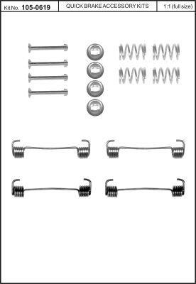 Repair kit for parking brake pads Quick brake 105-0619