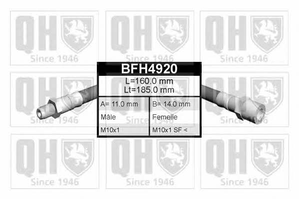 Quinton Hazell BFH4920 Brake Hose BFH4920