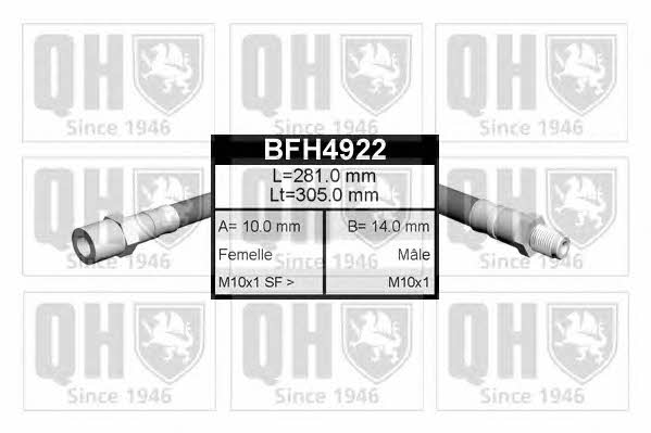 Quinton Hazell BFH4922 Brake Hose BFH4922
