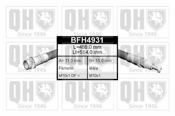 Quinton Hazell BFH4931 Brake Hose BFH4931