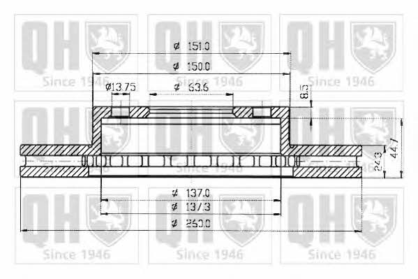 Quinton Hazell BDC3582 Front brake disc ventilated BDC3582