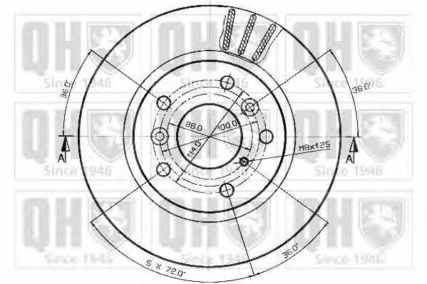 Quinton Hazell BDC3657 Front brake disc ventilated BDC3657