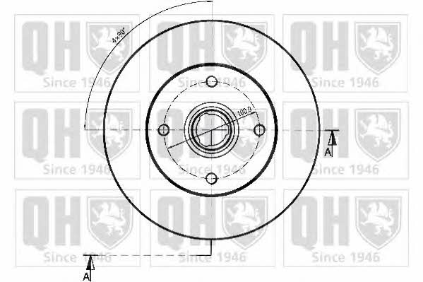 Quinton Hazell BDC3712 Rear brake disc, non-ventilated BDC3712