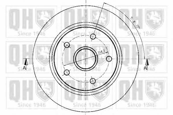 Quinton Hazell BDC3734 Rear brake disc, non-ventilated BDC3734