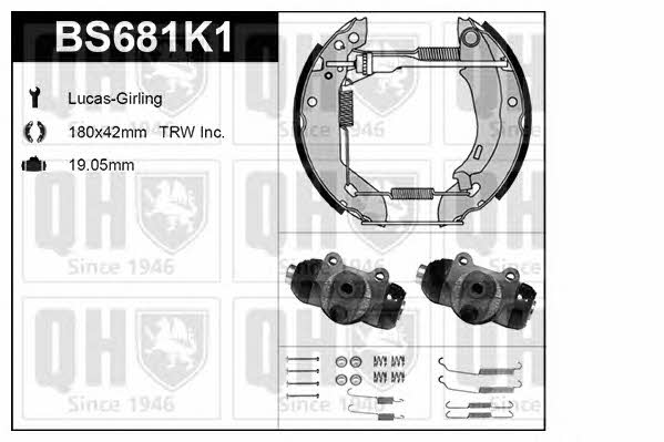 Quinton Hazell BS681K1 Brake shoe set BS681K1