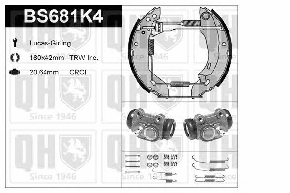 Quinton Hazell BS681K4 Brake shoe set BS681K4