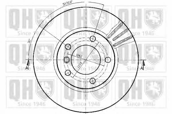 Quinton Hazell BDC3804 Front brake disc ventilated BDC3804