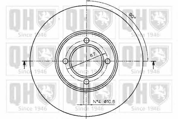 Quinton Hazell BDC4222 Unventilated front brake disc BDC4222