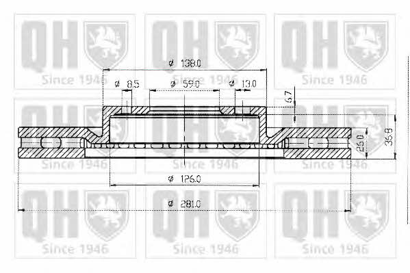 Quinton Hazell BDC4355 Front brake disc ventilated BDC4355