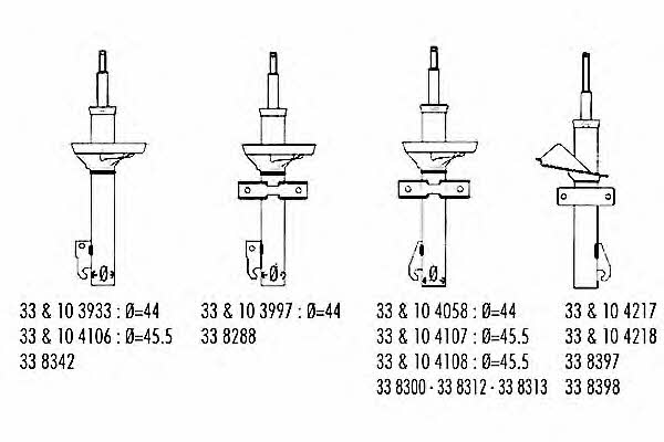 Record 334217 Front oil and gas suspension shock absorber 334217