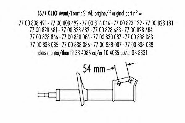 Record 104085 Shock absorber assy 104085