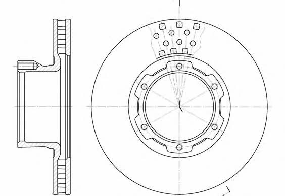 Remsa 61177.10 Front brake disc ventilated 6117710