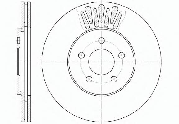 Remsa 61361.10 Front brake disc ventilated 6136110