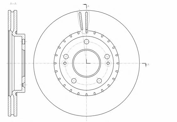 Remsa 61434.10 Front brake disc ventilated 6143410