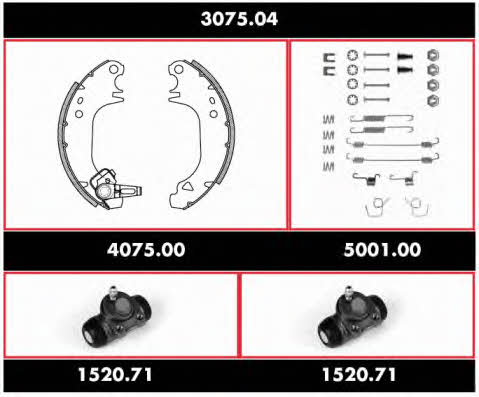  3075.04 Brake shoe set 307504