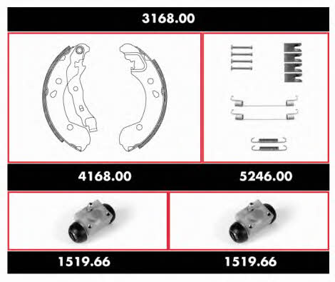  3168.00 Brake shoe set 316800