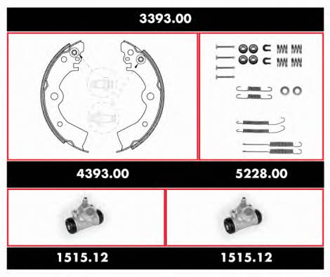  3393.00 Brake shoe set 339300