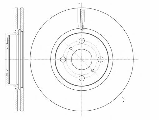 Remsa 61006.10 Front brake disc ventilated 6100610