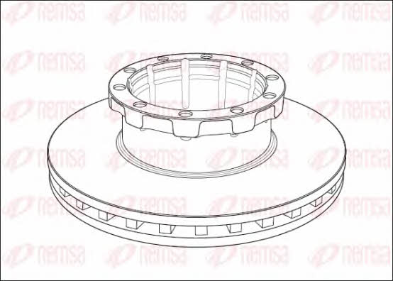 Remsa NCA1008.20 Front brake disc ventilated NCA100820