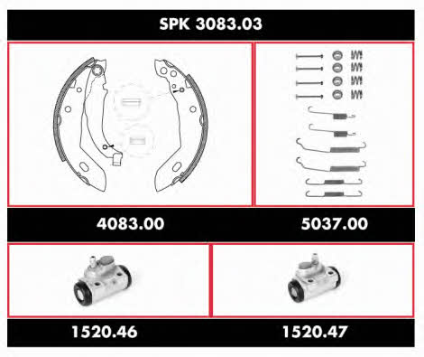 Remsa SPK 3083.03 Brake shoe set SPK308303