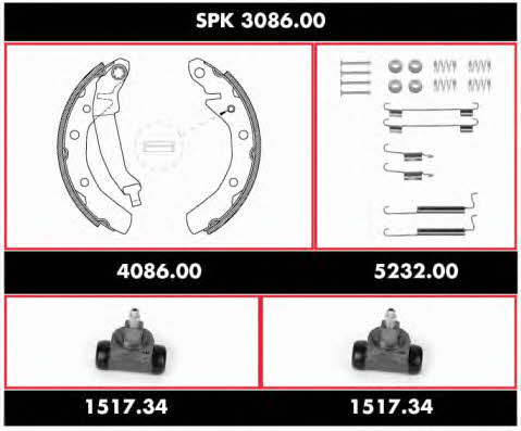  SPK 3086.00 Brake shoe set SPK308600